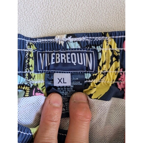 Vilebrequin Mens Swim Trunks XL Floral Print Tropical Fruit Retro Surf Beach Lei - Picture 3 of 10